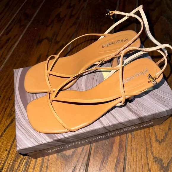 Jeffrey Campbell Leeda Ankle Strap Sandal Heels in Nude - Picture 3 of 9